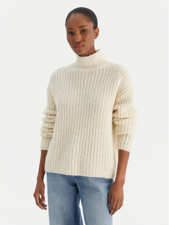 Zdjęcie produktu Calvin Klein Jeans Golf Brushed Wool Ls LV044D361G Biały Regular Fit