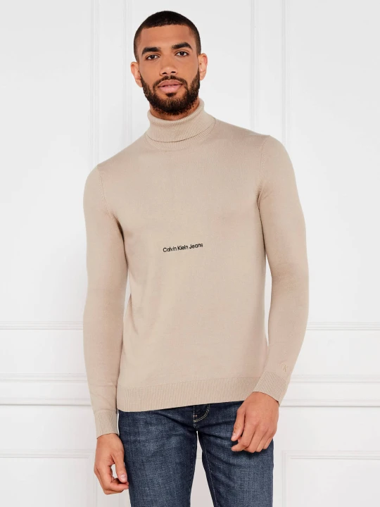 Zdjęcie produktu Calvin Klein Jeans Golf INSTITUTIONAL ROLL | Regular Fit beżowy