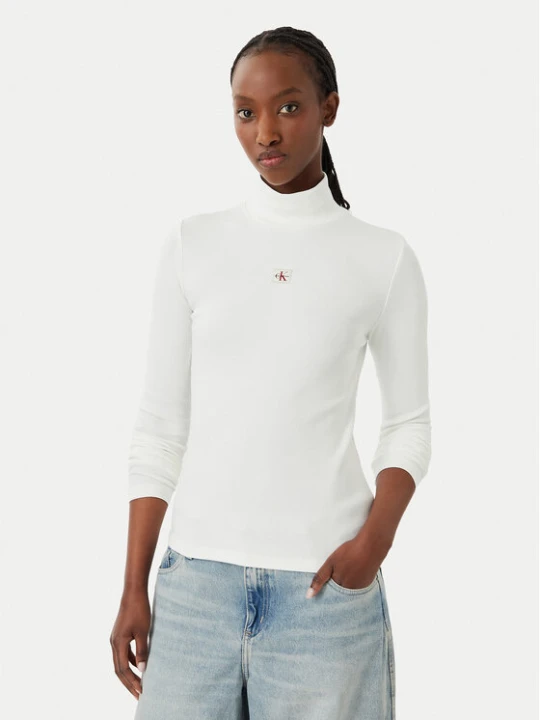 Zdjęcie produktu Calvin Klein Jeans Golf LV047D203G Biały Slim Fit
