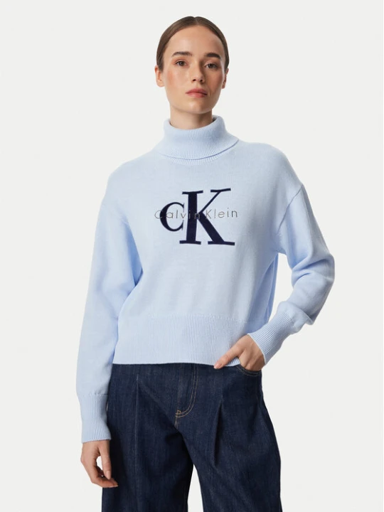 Zdjęcie produktu Calvin Klein Jeans Golf LV047H329G Niebieski jasny Regular Fit