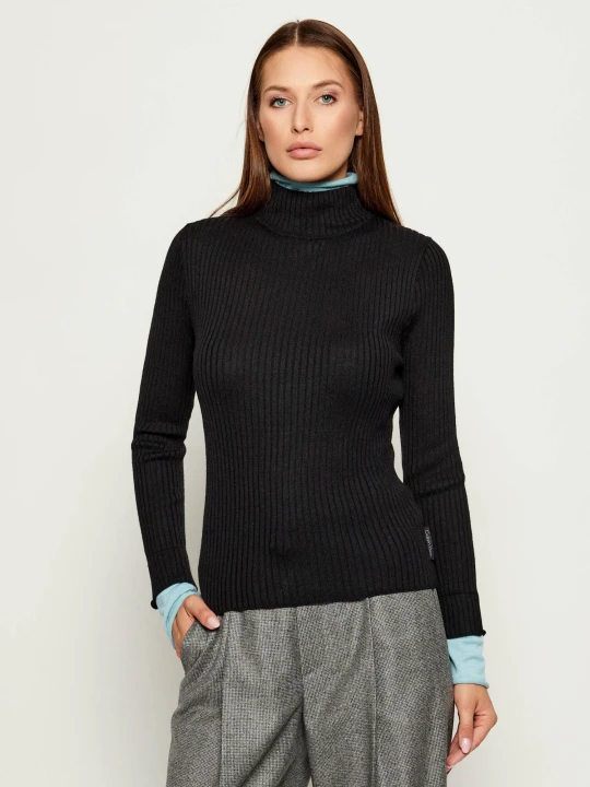 Zdjęcie produktu Calvin Klein Jeans Golf | Slim Fit | z dodatkiem wełny czarny