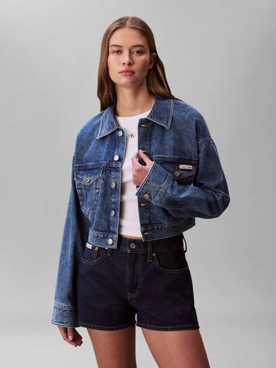 Zdjęcie produktu Calvin Klein Jeans Jeansowa kurtka | Cropped Fit niebieski