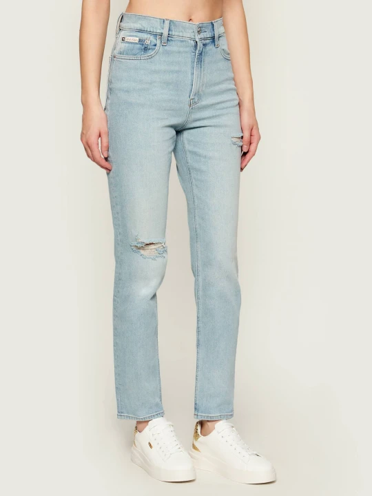 Zdjęcie produktu Calvin Klein Jeans Jeansy BOWERY DESTROYED | Mom Fit błękitny