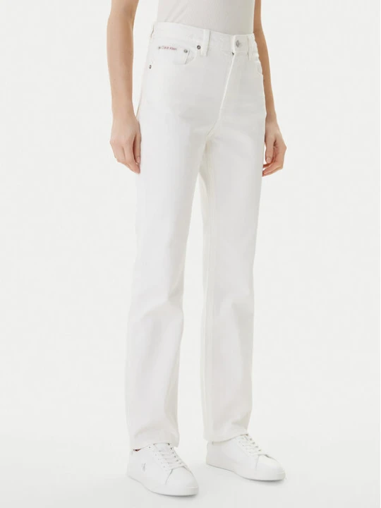 Zdjęcie produktu Calvin Klein Jeans Jeansy LV047F712G Écru Straight Fit Kremowy