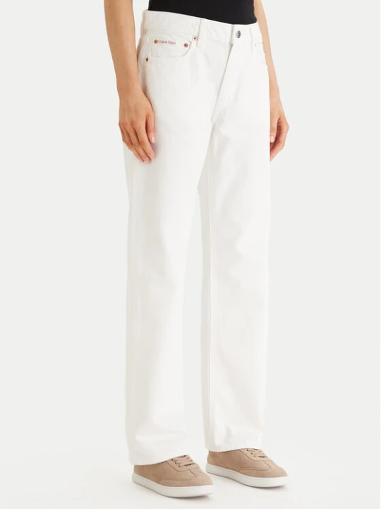 Zdjęcie produktu Calvin Klein Jeans Jeansy LV047F717G Écru Straight Fit Kremowy