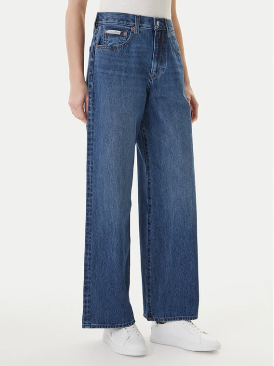 Zdjęcie produktu Calvin Klein Jeans Jeansy LV047F727G Granatowy Wide Leg