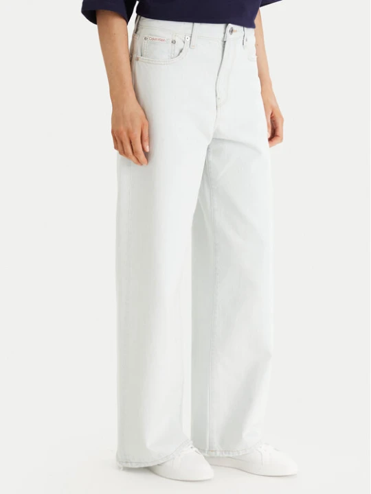 Zdjęcie produktu Calvin Klein Jeans Jeansy LV047F738G Biały Wide Leg