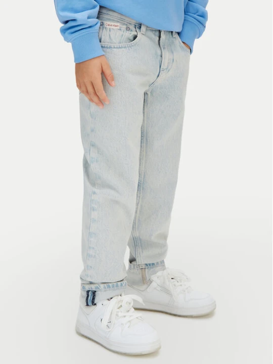 Zdjęcie produktu Calvin Klein Jeans Jeansy LVCKSJC44B Błękitny Straight Fit Niebieski jasny