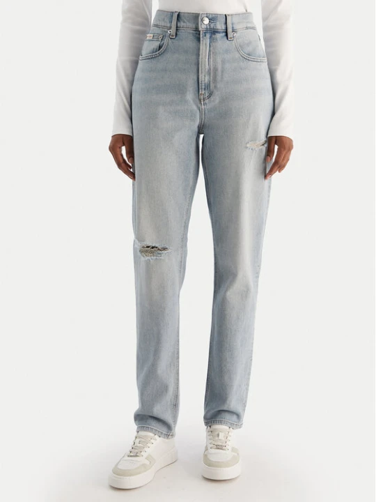 Zdjęcie produktu Calvin Klein Jeans Jeansy New Mom Jean Bowery Destroyed LV047D722G Niebieski Mom Fit