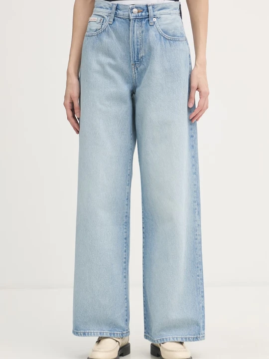 Zdjęcie produktu Calvin Klein Jeans jeansy wide leg damskie niebieski