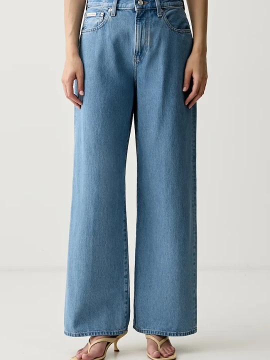 Zdjęcie produktu Calvin Klein Jeans jeansy wide leg damskie niebieski
