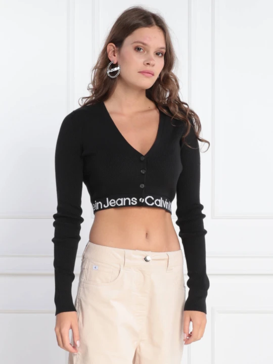 Zdjęcie produktu Calvin Klein Jeans Kardigan | Cropped Fit czarny