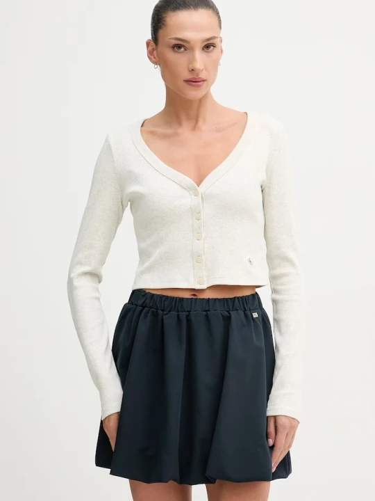 Zdjęcie produktu Calvin Klein Jeans kardigan damski bawełniany z elastanem szary