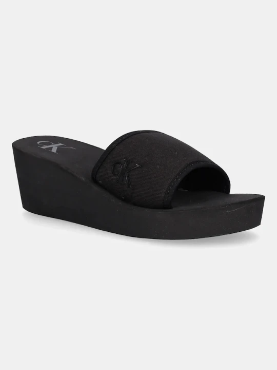 Zdjęcie produktu Calvin Klein Jeans klapki BEACH WEDGE SLIDE CANVAS czarny