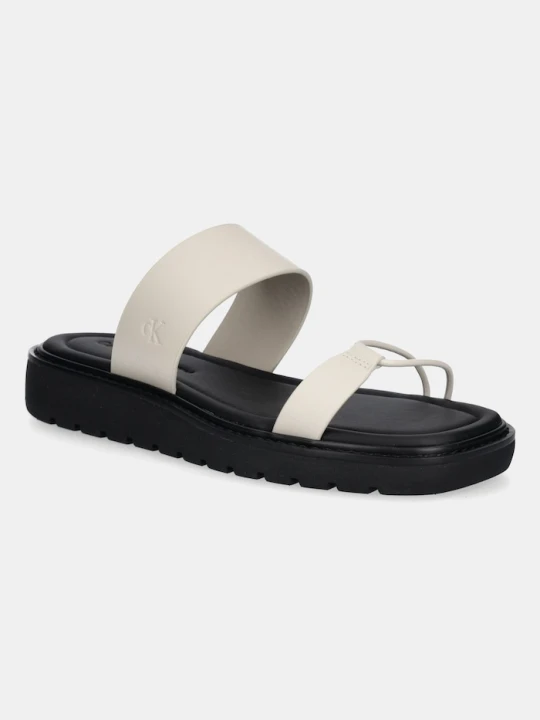 Zdjęcie produktu Calvin Klein Jeans klapki skórzane ROPE SANDAL SOFT LTH MG beżowy