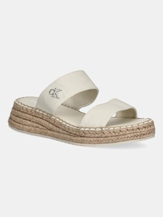 Zdjęcie produktu Calvin Klein Jeans klapki SPORTY ROPE MG LTH WEBBING beżowy
