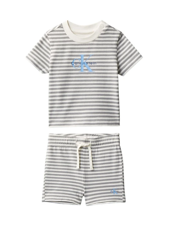 Zdjęcie produktu Calvin Klein Jeans Komplet t-shirt i spodenki LVCKSJI12B Szary Regular Fit
