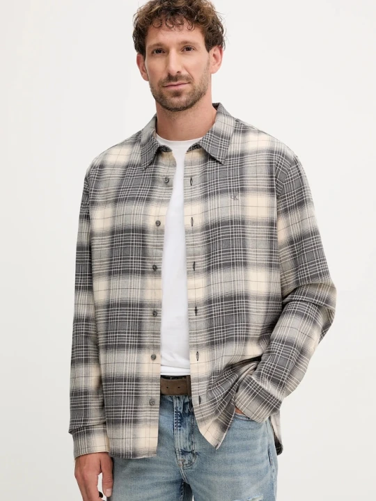 Zdjęcie produktu Calvin Klein Jeans koszula bawełniana szary