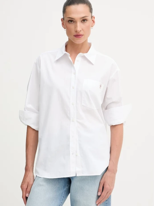 Zdjęcie produktu Calvin Klein Jeans koszula damska bawełniana biały