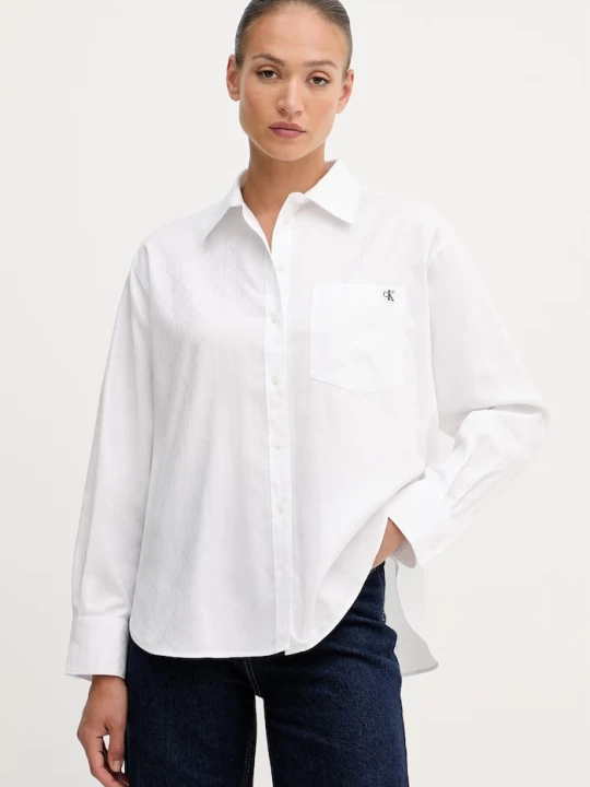 Zdjęcie produktu Calvin Klein Jeans koszula damska bawełniana biały