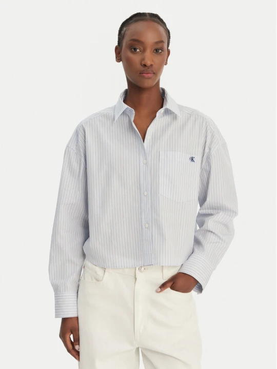 Zdjęcie produktu Calvin Klein Jeans Koszula LV047F105G Błękitny Relaxed Fit Niebieski jasny