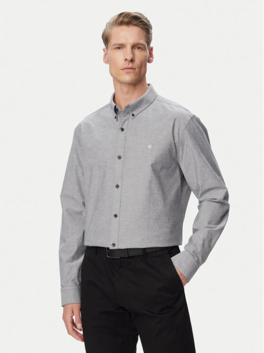 Zdjęcie produktu Calvin Klein Jeans Koszula Oxford Classic LV140EM125 Szary Regular Fit