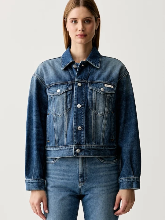 Zdjęcie produktu Calvin Klein Jeans kurtka jeansowa damska bawełniana niebieski