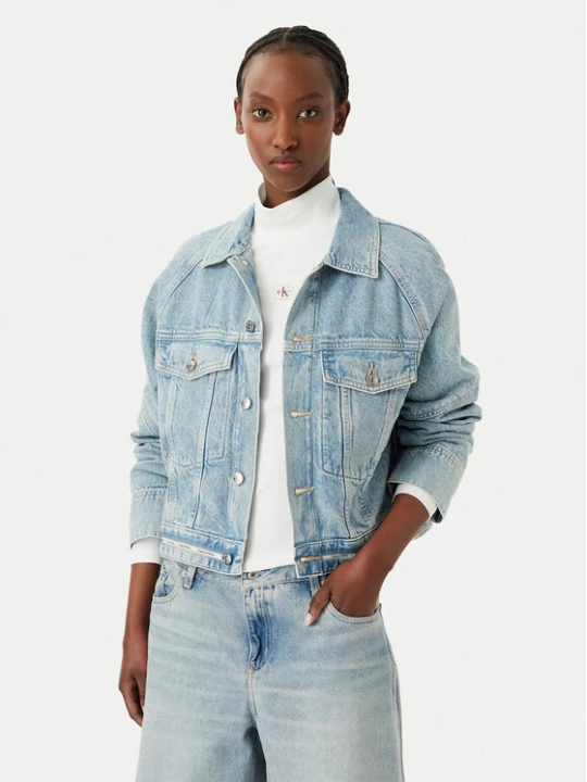 Zdjęcie produktu Calvin Klein Jeans Kurtka jeansowa LV047G726G Niebieski jasny Boxy Fit