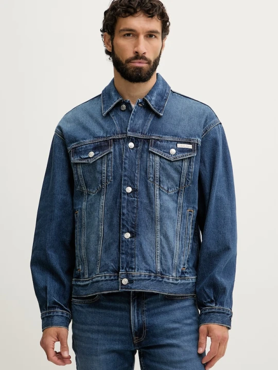 Zdjęcie produktu Calvin Klein Jeans kurtka jeansowa męska bawełniana granatowy