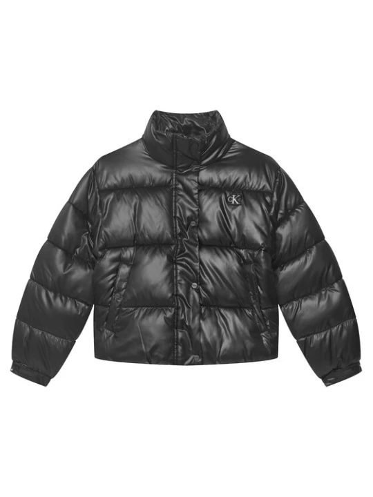 Zdjęcie produktu Calvin Klein Jeans Kurtka przejściowa Minime Shiny Short Puffer LVCKTJM01G Czarny Regular Fit