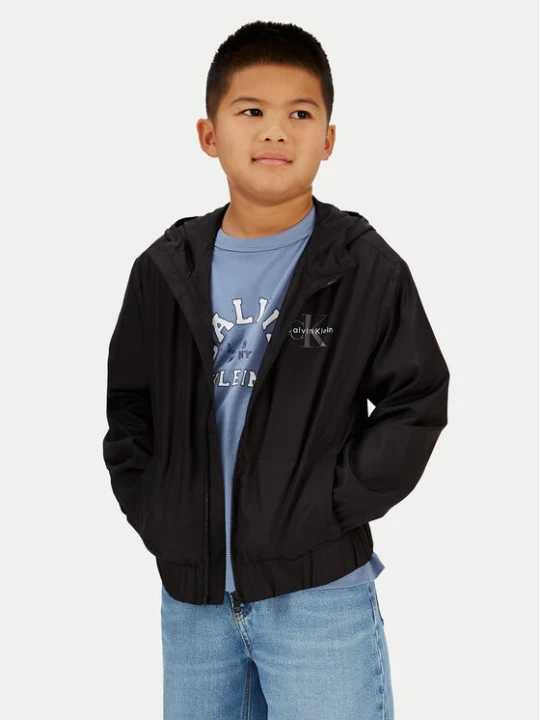 Zdjęcie produktu Calvin Klein Jeans Kurtka przejściowa Monologo Essential IB0IB02639 Czarny Regular Fit