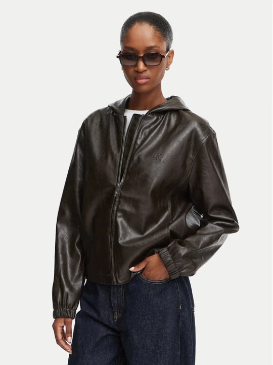 Zdjęcie produktu Calvin Klein Jeans Kurtka z imitacji skóry LV047G516G Brązowy Regular Fit