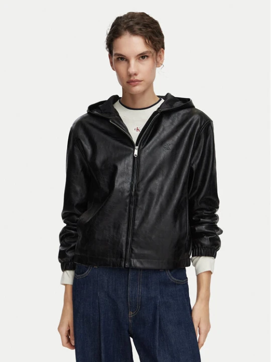 Zdjęcie produktu Calvin Klein Jeans Kurtka z imitacji skóry LV047G516G Czarny Regular Fit