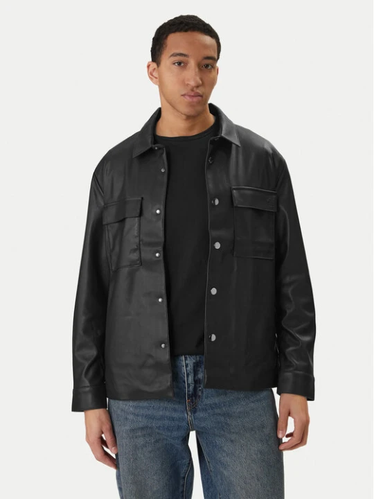 Zdjęcie produktu Calvin Klein Jeans Kurtka z imitacji skóry LV04RE404G Czarny Regular Fit