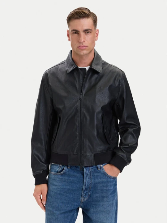 Zdjęcie produktu Calvin Klein Jeans Kurtka z imitacji skóry LV04RH413G Czarny Regular Fit