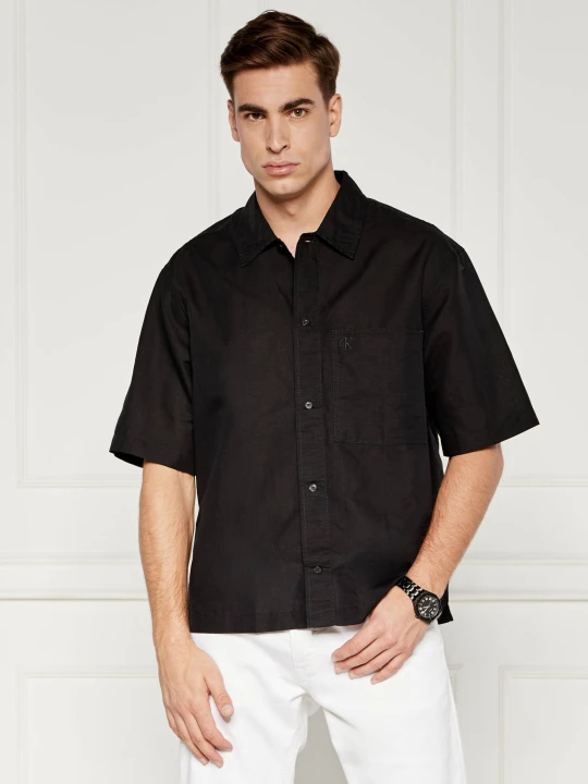 Zdjęcie produktu Calvin Klein Jeans Lniana koszula | Relaxed fit czarny