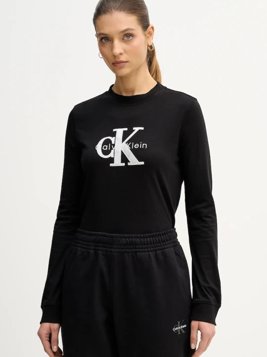 Zdjęcie produktu Calvin Klein Jeans longsleeve bawełniany czarny