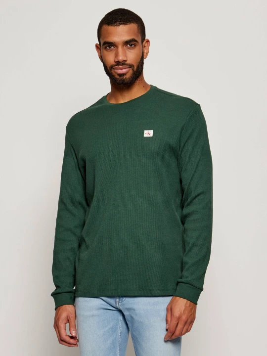 Zdjęcie produktu Calvin Klein Jeans Longsleeve | Classic fit butelkowa zieleń