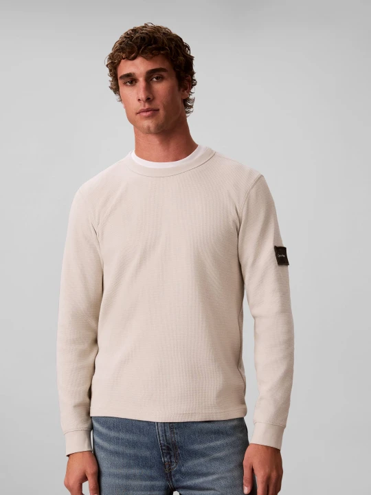 Zdjęcie produktu Calvin Klein Jeans Longsleeve | Classic fit beżowy