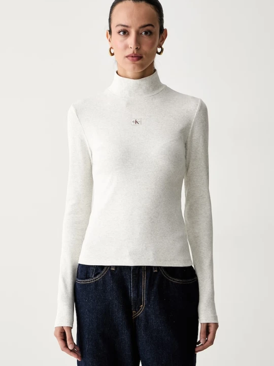 Zdjęcie produktu Calvin Klein Jeans longsleeve damski z bawełną szary