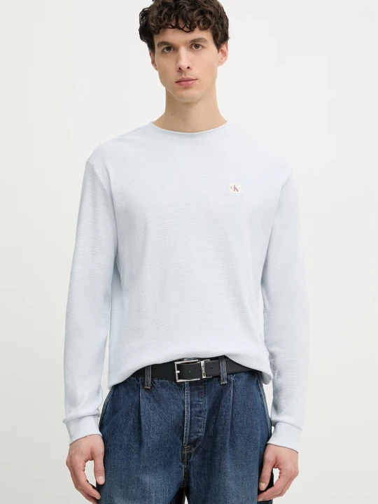 Zdjęcie produktu Calvin Klein Jeans longsleeve męski z bawełną niebieski