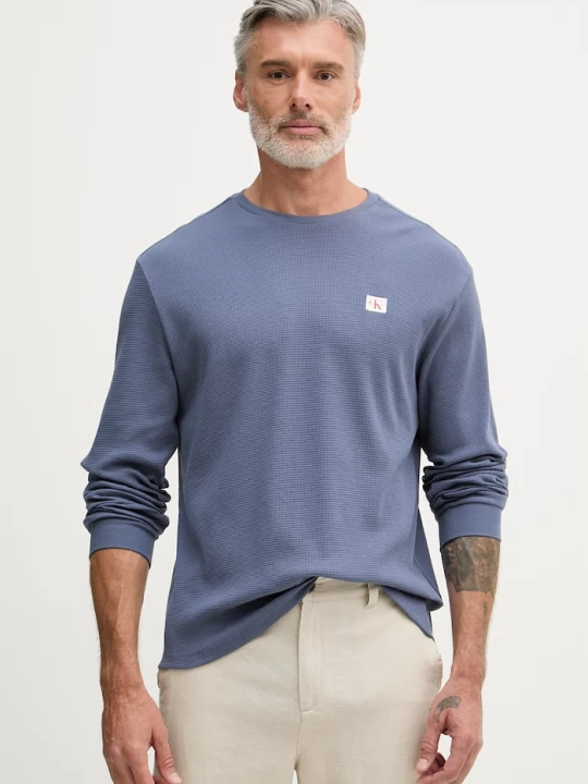 Zdjęcie produktu Calvin Klein Jeans longsleeve męski z bawełną niebieski