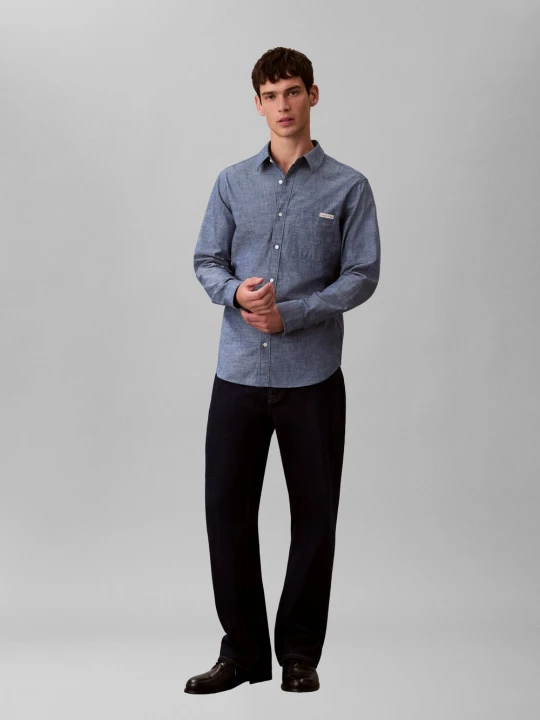Zdjęcie produktu Calvin Klein Jeans koszula casual Mężczyźni Regular Fit Bawełna niebieski