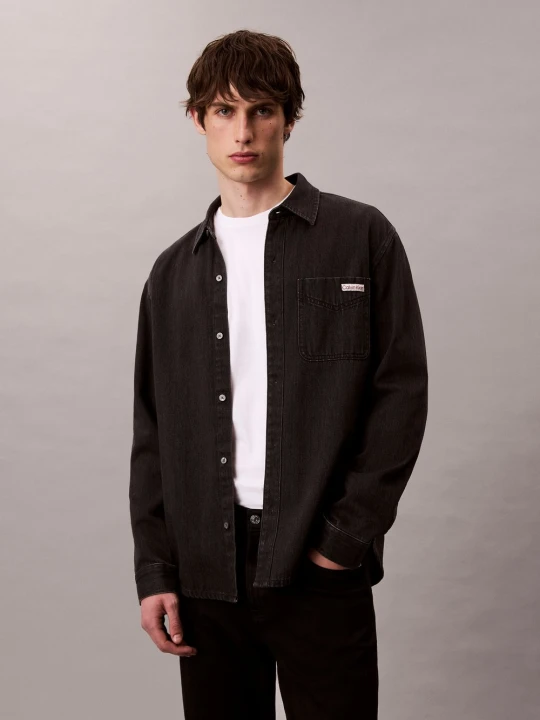 Zdjęcie produktu Calvin Klein Jeans koszula dżinsowa Mężczyźni Regular Fit Bawełna czarny