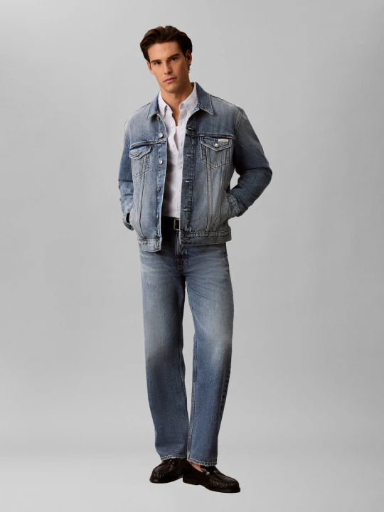 Zdjęcie produktu Calvin Klein Jeans kurtka dżinsowa - Andrew Mężczyźni Bawełna (100%) niebieski
