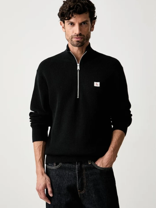 Zdjęcie produktu Calvin Klein Jeans półgolf męski bawełniany czarny
