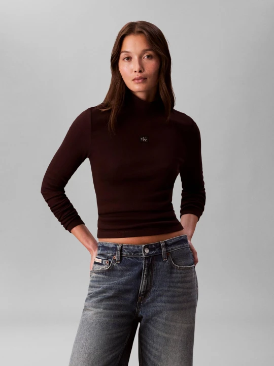 Zdjęcie produktu Calvin Klein Jeans Półgolf | Slim Fit brązowy