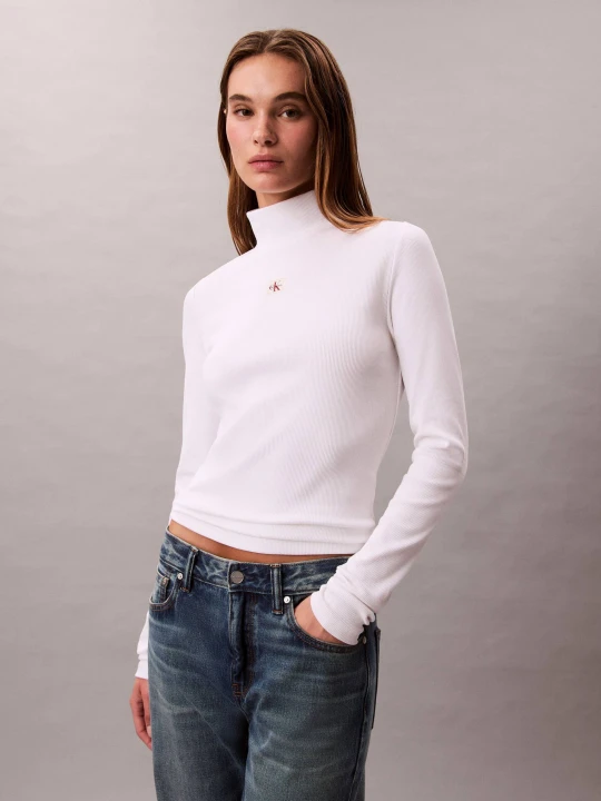 Zdjęcie produktu Calvin Klein Jeans Półgolf | Slim Fit biały