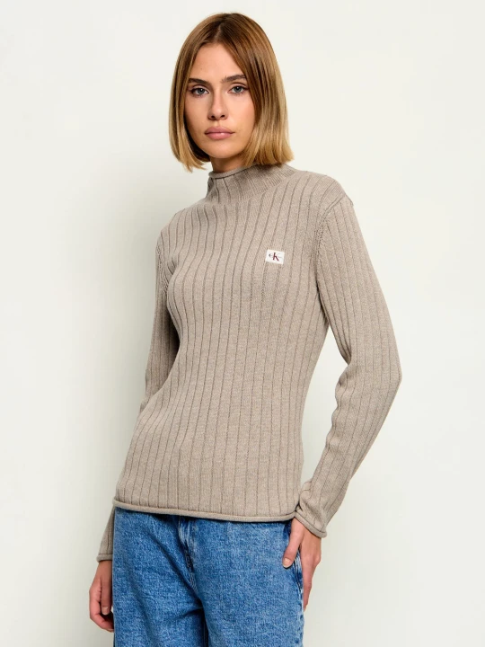 Zdjęcie produktu Calvin Klein Jeans Półgolf | Slim Fit beżowy