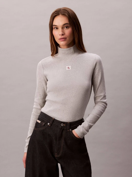 Zdjęcie produktu Calvin Klein Jeans Półgolf | Slim Fit szary